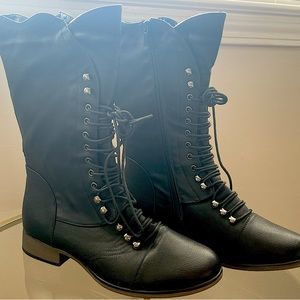 Forever Black Combat Boots